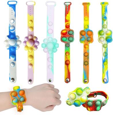 China Custom Wholesale Toy Fun OEM Bubble Sensor Push Up Relief Toys Bracelet Noise Bracelet Noisemaker Toys for sale