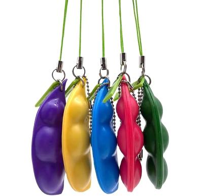 China Bubble Stir Sensory 2021 Hot Selling Stress Relieving Pea Keychain Soybean Toys Gift Edamame Keychain Fidget Bean Toys Squeeze Toys for sale