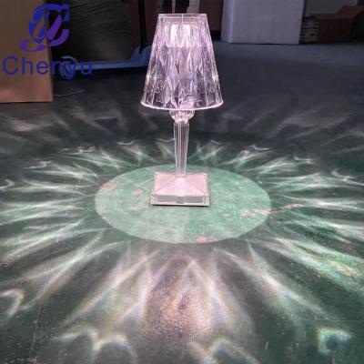 China Modern PMMA Transparent Whole Table Lamp Small RGB + Touch Switch Filling for sale