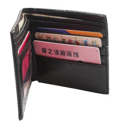 China Slim Anti-theft PU Leather Men's Mini Wallet Black Credit Card ID Holder Bifold Wallet for sale