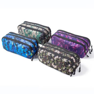 China Schools & Custom Office School Pen Organizer Bag Oxford Wholesale Zipper Pencil Bag Camouflage Pencil Case for sale