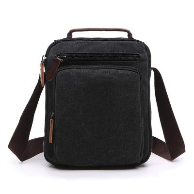 China Casual Shoulder Bag Men Small Cross - Body Bag Travel Work Business Canvas Messenger Bag for sale