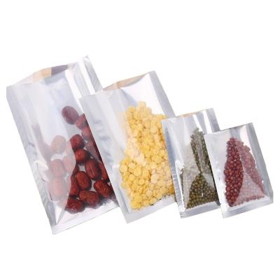 China Aluminum Foil Zipper Lock Mylar Flat Bottom Vacuum Food Grade Moisture Proof Three Sides Sealed Material Pouch for sale