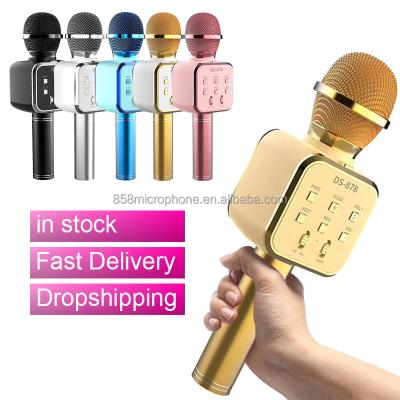 China Portable Handheld Karaoke Player BT Karaoke Microphone Wireless Microphone with Handheld KTV Family Singing Audio Built-in Artifact (DS878) for sale