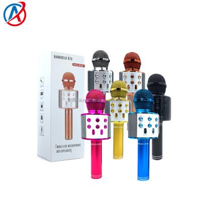 China Bestselling Karaoke Player Portable Handheld Karaoke WS858 Customizable Wireless Microphone for Kids, Portable Handheld Karaoke Microphone with Speaker OEM/ODM for sale