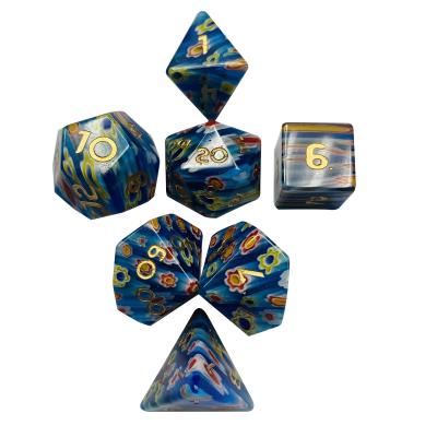 China Modern Glass Dies DND RPG 7pcs Dungeons and Dragons Per Board Game Set Stone Die Cut Glass Dies for sale