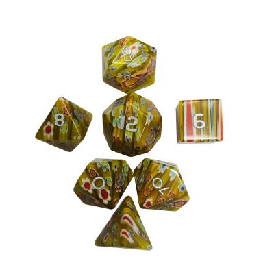 China Modern Glass Dies DND RPG 7pcs Dungeons and Dragons Per Board Game Set Stone Die Cut Glass Dies for sale