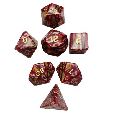 China DND RPG 7pcs Modern Glass Dies of Dungeons and Dragons by Board Game Glass Dies Set for sale