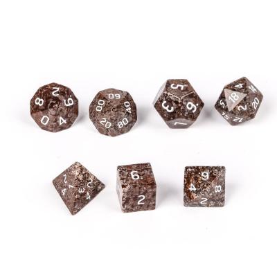 China Polyhedral Dies Set Handmade Custom Synthetic Polyhedral Stone 7pcs White Pine Game Stone Dies Set for sale