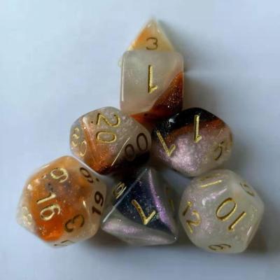 China Environment Friendly Custom Multicolor Acrylic Polyhedral Dice RPG Dice Set for sale