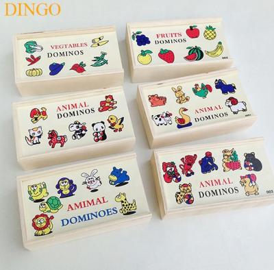 China Bring joyful to kids wooden domino kid learning abacus puzzle, wooden kids domino blocks set, good quality wooden domino with OEM logo for sale