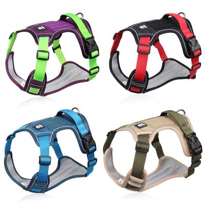 China OEM/ODM Amazon Hot Sale New Dog Safety Leash Harness Vest Pet Stocked Chest Ties Down Reflective Dog Harness for sale