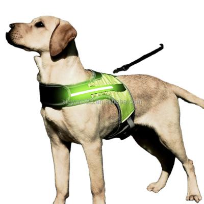 China New OEM/ODM Custom Designer LED Lights Reflective Breathable Adjustable Pet Vest Outdoor Walking Puppy Ties Leash Dog Harness for sale