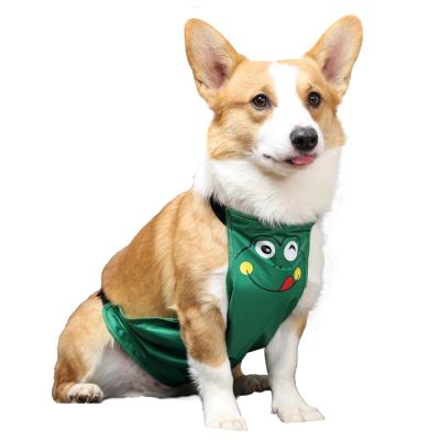 China Viable Anti-dirty Green Frog Pattern / Custom Cloth Dog Apron Dog Belly Pad Small for sale