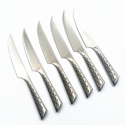 China Durable Serrated Stainless Steel Steak Knives Set 	Steak Knife Kit Eight-piece Set, blister card or color box for sale