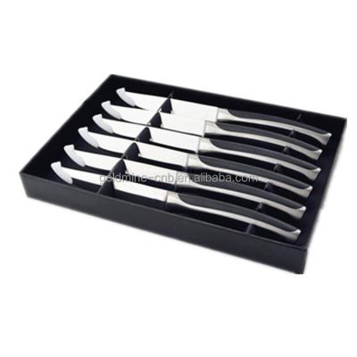 China 6 Pcs Laser Matte Stainless Steel Viable High Quality Serrated Steak Knife, Steak Knife Set for sale