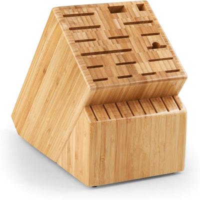 China Sustainable Standard Bamboo Knife Storage Block with 25 Slots for Storing Knives and Utensils for sale