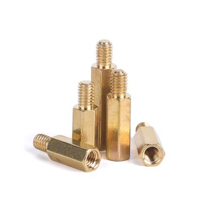 China General Industry M4*6+6 Brass Single End Stud Screw Male To Female Hex Hex Standoffs Standoff Bolt Pillar for sale