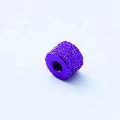 China Heavy Industry Hot Fasteners Aluminum Alloy 6061 7075 Colored Anodizing Rounded Thumb Knurled Nuts For Computer Case for sale