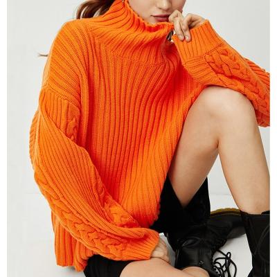 China Anti-Wrinkle Women Sweater Top Fashion Wool Turtleneck Custom Made Oversized Long Sleeve Sweater Plus Size Women Top Sweater for sale