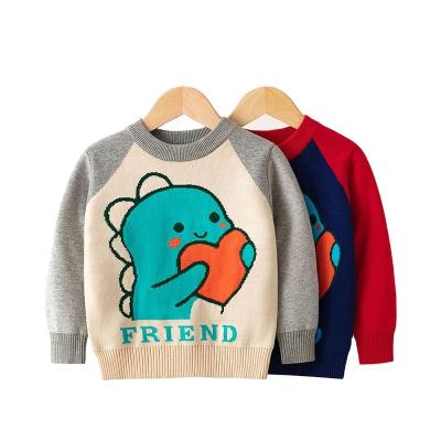 China European and American anti-pilling new stylish baby boy winter cartoon for children's pullover 100% cotton sweater child knitting clothing for sale