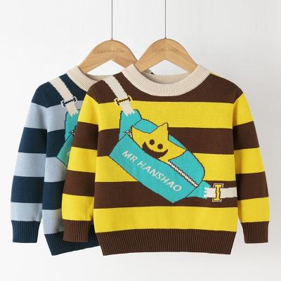 China Anti-pilling new stylish winter Europe and America cartoon baby boy's 100%cotton knitted children's pullover sweater kid clothing for sale