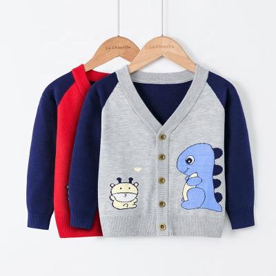 China New autumn and winter indian child's cartoon cardigan baby boy pattern sweater knitting coat for kids wear clothes for sale