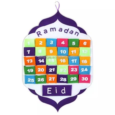 China Ramadan Advent Calendar Eid Mubarak Kareem Felt Countdown Calendar Felt For Kids Gift Muslim Balram Party Decor Supplies Wall Hanging for sale