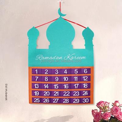 China Ramadan Advent Calendar Eid Mubarak Kareem Felt Countdown Calendar Felt For Kids Gift Muslim Balram Party Decor Supplies Wall Hanging for sale