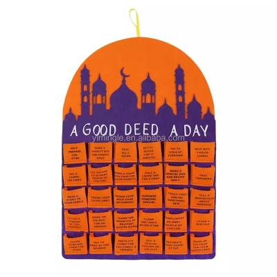 China Ramadan Advent Calendar Eid Mubarak Kareem Felt Countdown Calendar Felt For Kids Gift Muslim Balram Party Decor Supplies Wall Hanging for sale