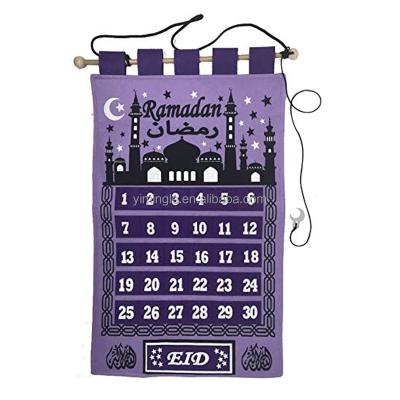 China Ramadan Advent Calendar Eid Mubarak Kareem Felt Countdown Calendar Felt For Kids Gift Muslim Balram Party Decor Supplies Wall Hanging for sale