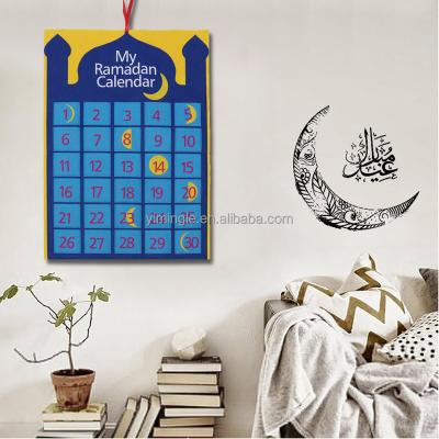 China Ramadan Advent Calendar Eid Mubarak Kareem Felt Countdown Calendar Felt For Kids Gift Muslim Balram Party Decor Supplies Wall Hanging for sale