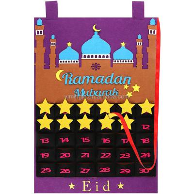 China Ramadan Advent Calendar Eid Mubarak Kareem Felt Countdown Calendar Felt For Kids Gift Muslim Balram Party Decor Supplies Wall Hanging for sale