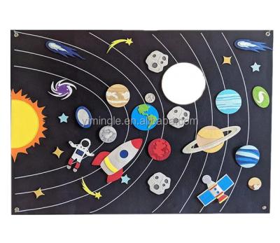 China Outer Space Felt Board Eco-friendly Material Story Set Solar System Universe Storytelling Flannel Game Astronaut Planet Alien Galaxy Kit Wall Hanging for sale