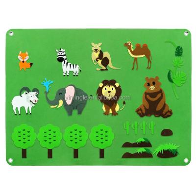 China Zoo Animals Eco-friendly Material Woodland Felt Board Story Set Preschool Toddlers Flannel Board Stories Classroom Learning Storytelling Wall Activity for sale