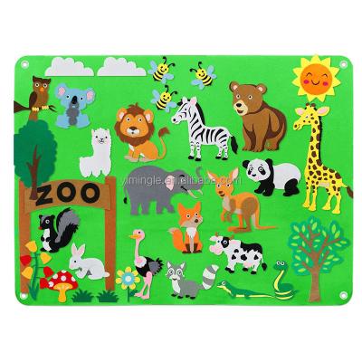 China Zoo Animals Eco-friendly Material Woodland Felt Board Story Set Preschool Toddlers Flannel Board Stories Classroom Learning Storytelling Wall Activity for sale