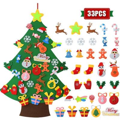 China Eco-friendly Material Wholesale Felt Fabric Christmas Tree Children's 3D Self-Assembled Felt Christmas Tree Christmas Tree for sale