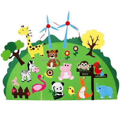 China Zoo Animals Eco-friendly Material Woodland Felt Board Story Set Preschool Toddlers Flannel Board Stories Classroom Learning Storytelling Wall Activity for sale