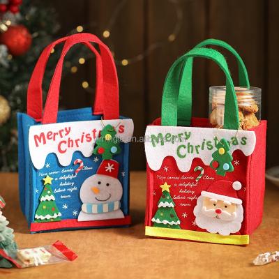 China Eco-Friendly Material Christmas Candy Bag Gift Felt Christmas Envelope Cookies Cookies Cakes Gifts Decor Santa Snowman Deer Kid Pocket Bag Ornaments Tote Bag for sale