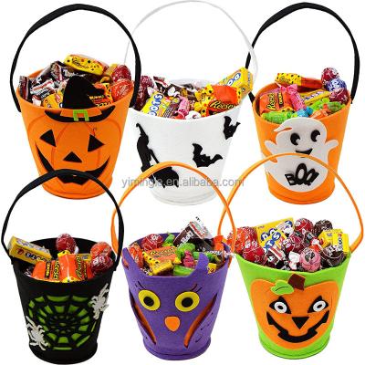 China Halloween Candy Bag Eco-Friendly Material Gift Smelled Tote Cake Gifts Decor Kid Pocket Storage Basket Handbag Pumpkin Cat Treat Bag Wrap Cookies for sale