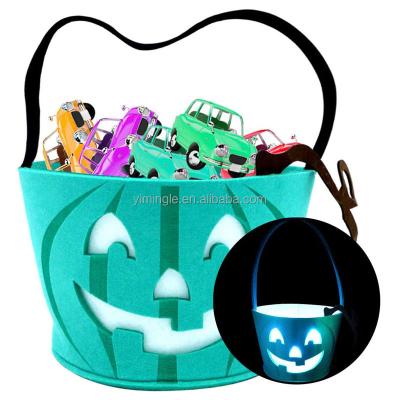 China Halloween Candy Bag Eco-Friendly Material Gift Smelled Tote Cake Gifts Decor Kid Pocket Storage Basket Handbag Pumpkin Cat Treat Bag Wrap Cookies for sale