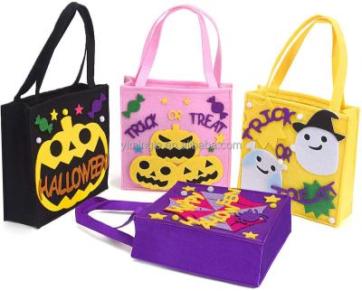 China Halloween Candy Bag Eco-Friendly Material Gift Smelled Tote Cake Gifts Decor Kid Pocket Storage Basket Handbag Pumpkin Cat Treat Bag Wrap Cookies for sale