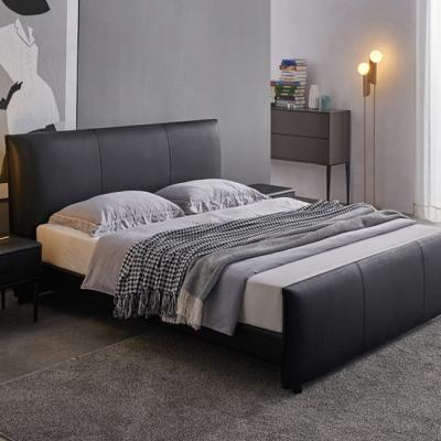 China Modular Customize Headboard King Size Apartment Bed High Panel Leather Luxury Italian Modern Normal Quality High Bed for sale