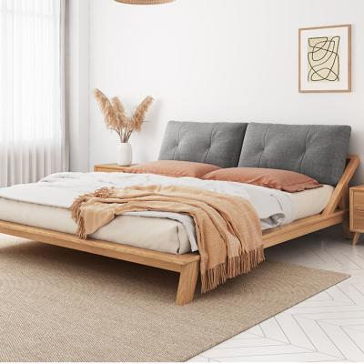 China Modern King Size Bed Frame Modern Fine Workmanship Bedroom Furniture Home Japanese Style Wooden Bed Sets for sale