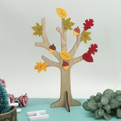 China Cheap Europe Harvest Tree Thanksgiving Crafts DIY Mini Office Home Decorations Wooden Crafts for sale