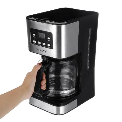 China 2021 Hotel Coffee Machines 950w Automatic 10 To 12 Cup Electric Bean To Cup American Coffee Machine Tea Coffee Maker for sale