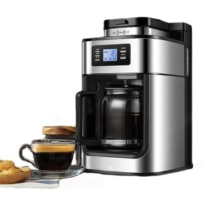 China Hotel 1.2l Automatic Stainless Steel Drip Coffee Machine 1000w Electric Bean For Cupping Coffee Makers for sale