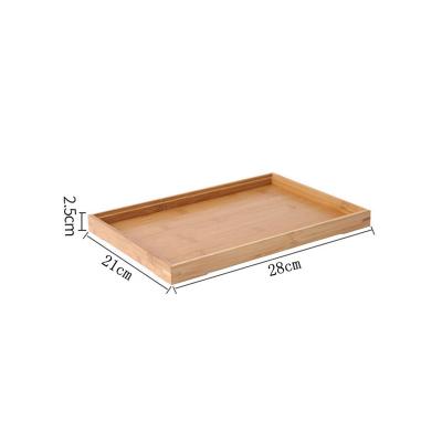 China Retro Tea Saucer Bamboo Kitchenware Furniture Living Room Tray Hotel Flat Tray Solid Wood Bamboo Storage for sale