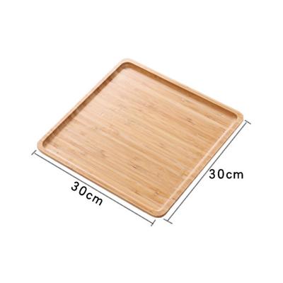 China Customizable Bamboo Kitchenware Restaurant Premium Square Bread Serving Tray for sale