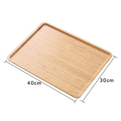 China Kitchenware Different Sizes Non Slip Breakfast Dinner Food Tray Bed Tray Wood Bamboo Tea Serving Tray for sale